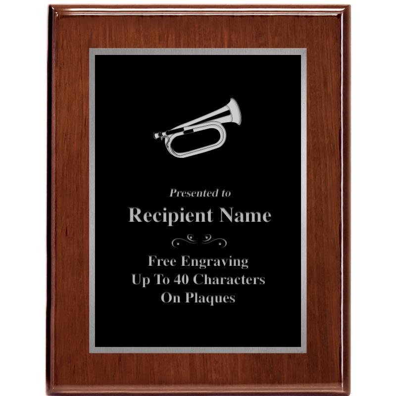 7X9 GLOSSED WALNUT PLAQUE SV