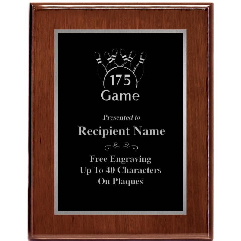 7X9 GLOSSED WALNUT PLAQUE SV