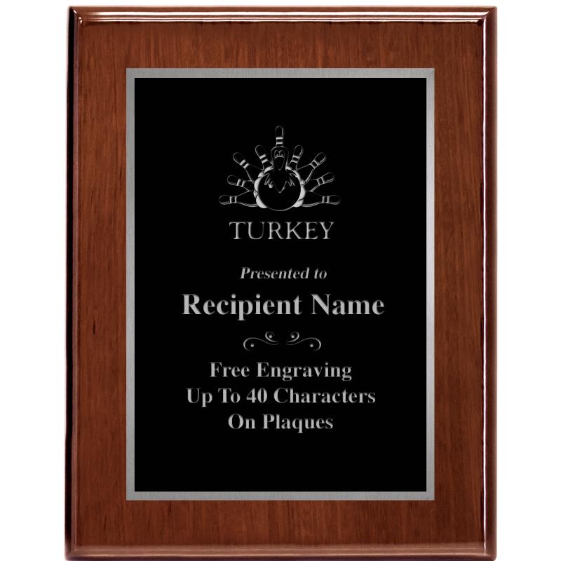 7X9 GLOSSED WALNUT PLAQUE SV