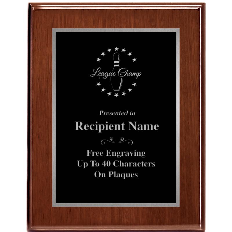 7X9 GLOSSED WALNUT PLAQUE SV