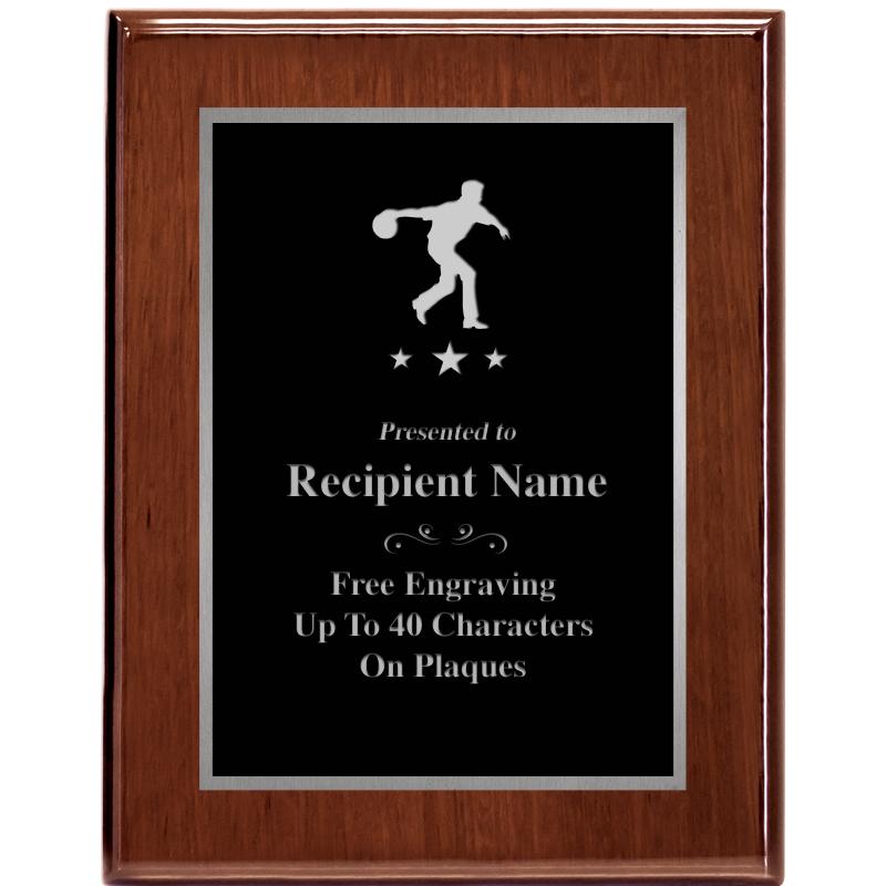 7X9 GLOSSED WALNUT PLAQUE SV