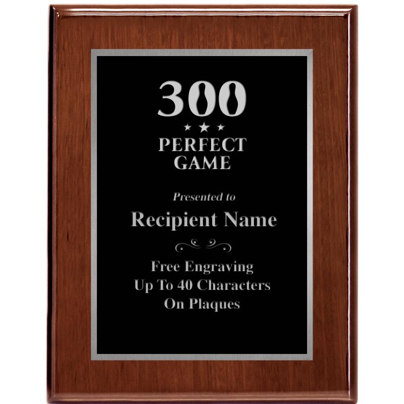 7X9 GLOSSED WALNUT PLAQUE SV