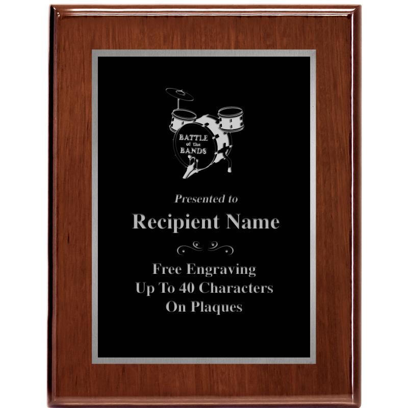 7X9 GLOSSED WALNUT PLAQUE SV