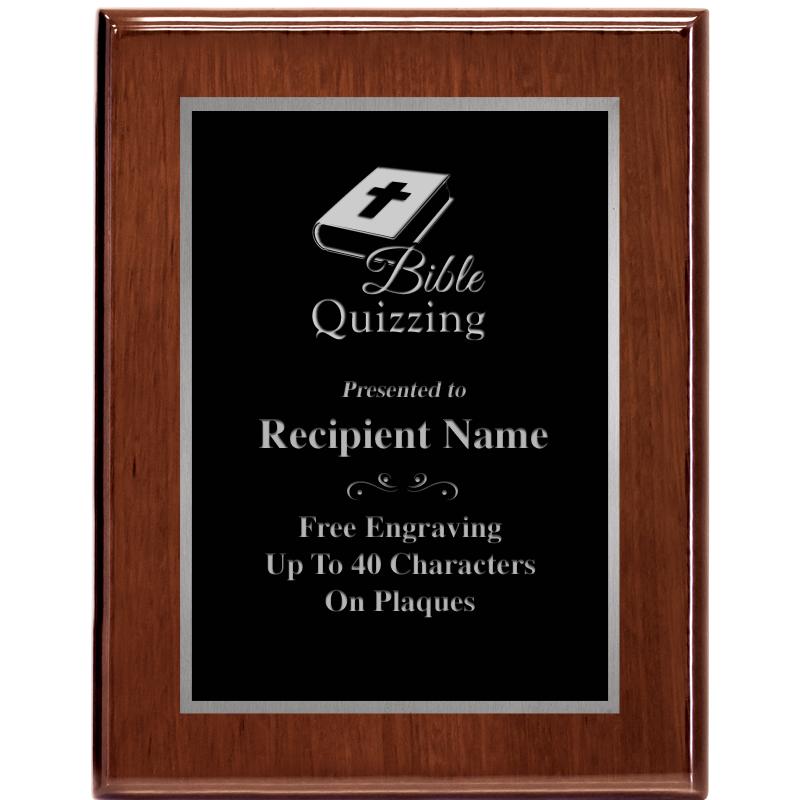 7X9 GLOSSED WALNUT PLAQUE SV