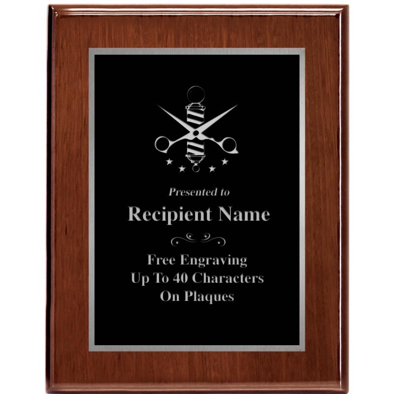 7X9 GLOSSED WALNUT PLAQUE SV