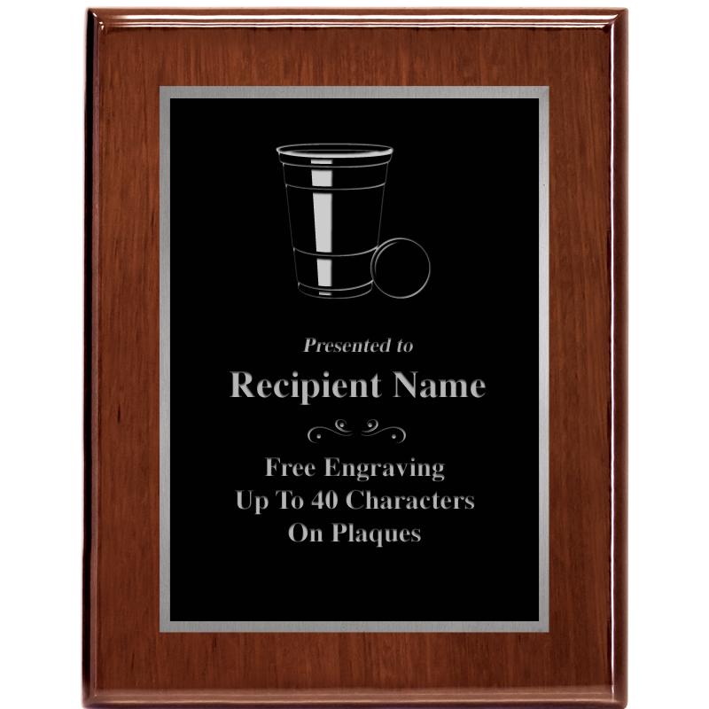 7X9 GLOSSED WALNUT PLAQUE SV