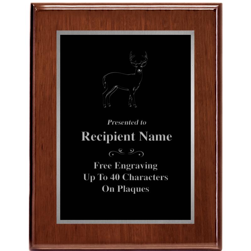 7X9 GLOSSED WALNUT PLAQUE SV