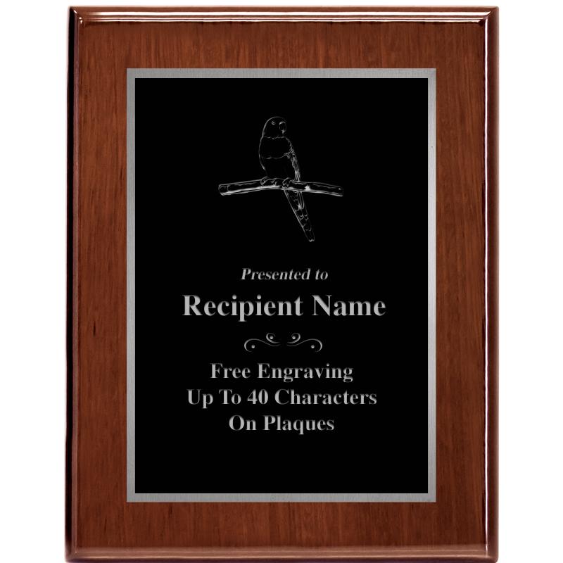 7X9 GLOSSED WALNUT PLAQUE SV