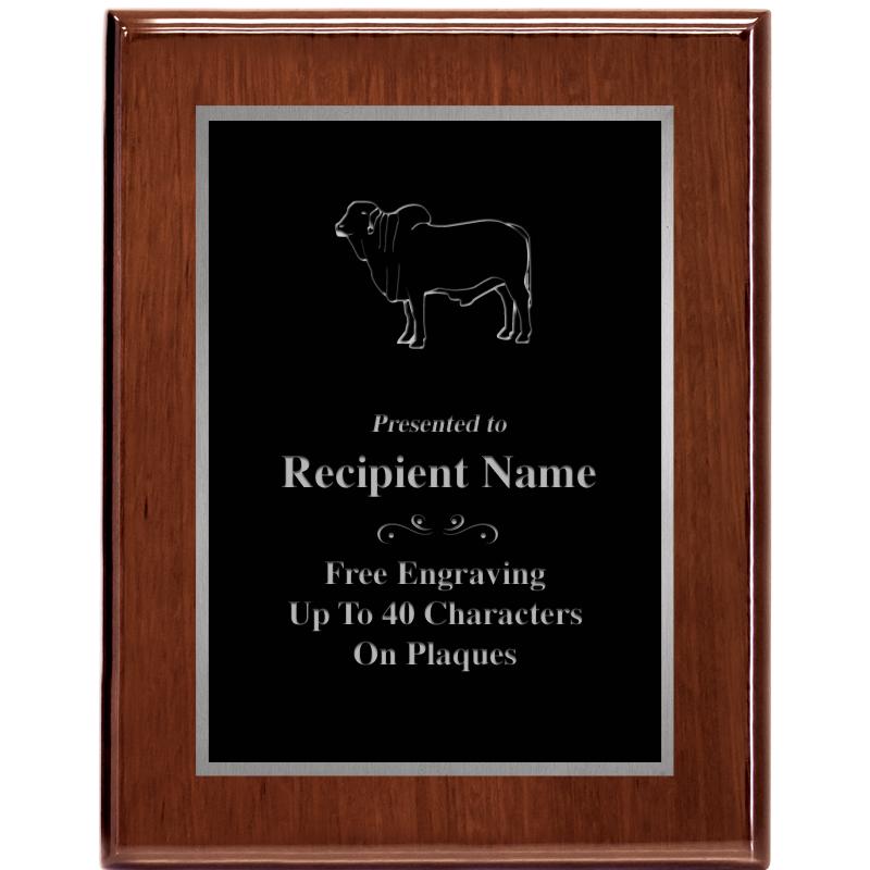 7X9 GLOSSED WALNUT PLAQUE SV