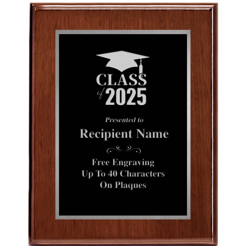 7X9 GLOSSED WALNUT PLAQUE SV