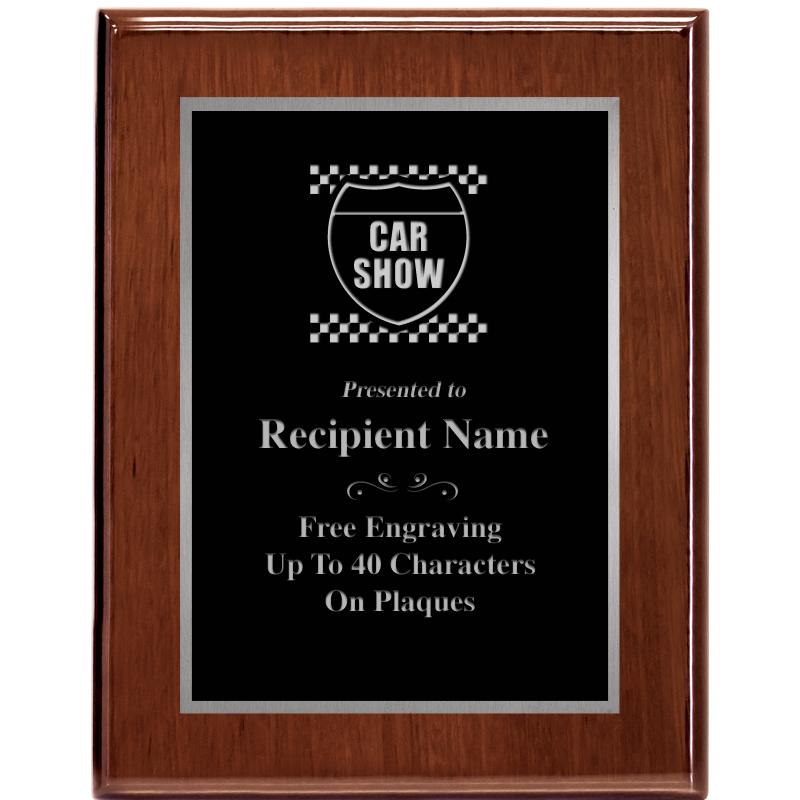 7X9 GLOSSED WALNUT PLAQUE SV