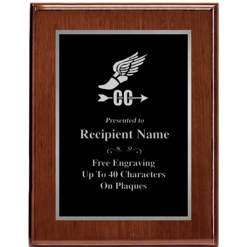 7X9 GLOSSED WALNUT PLAQUE SV