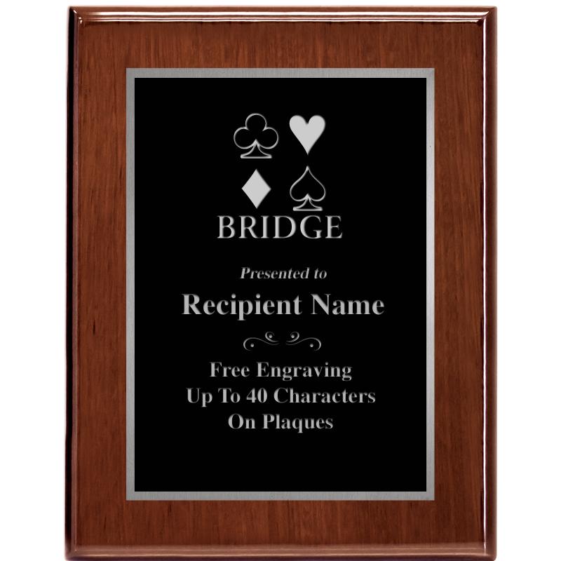 7X9 GLOSSED WALNUT PLAQUE SV