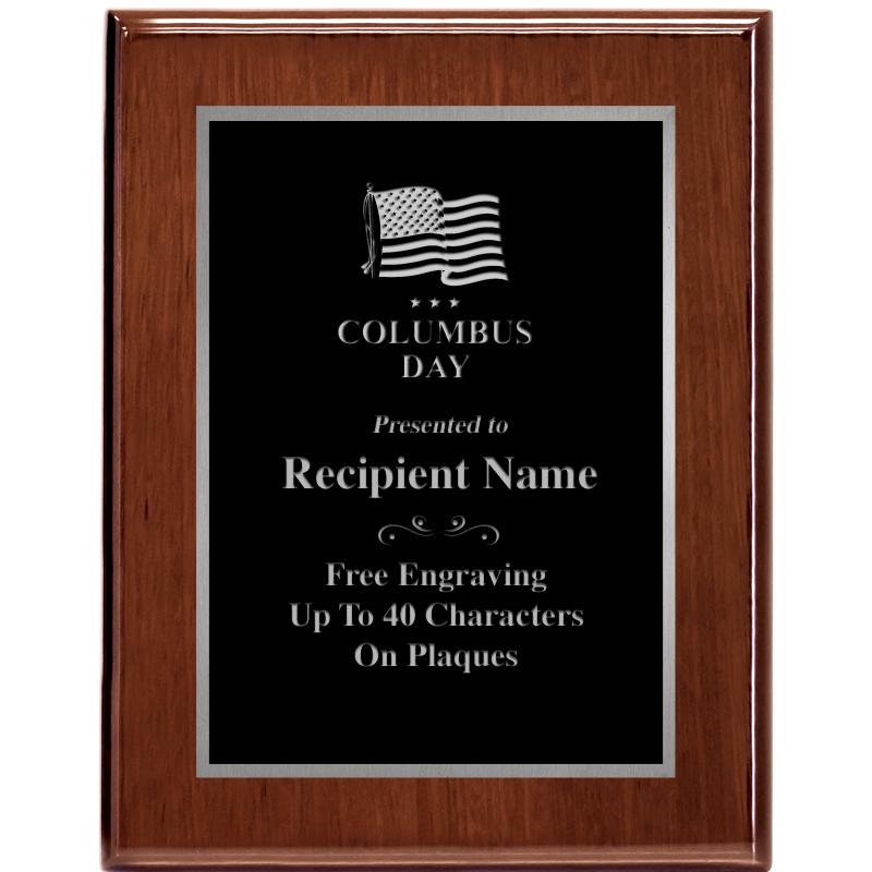 7X9 GLOSSED WALNUT PLAQUE SV
