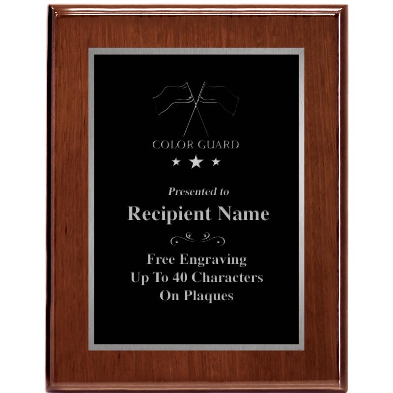 7X9 GLOSSED WALNUT PLAQUE SV