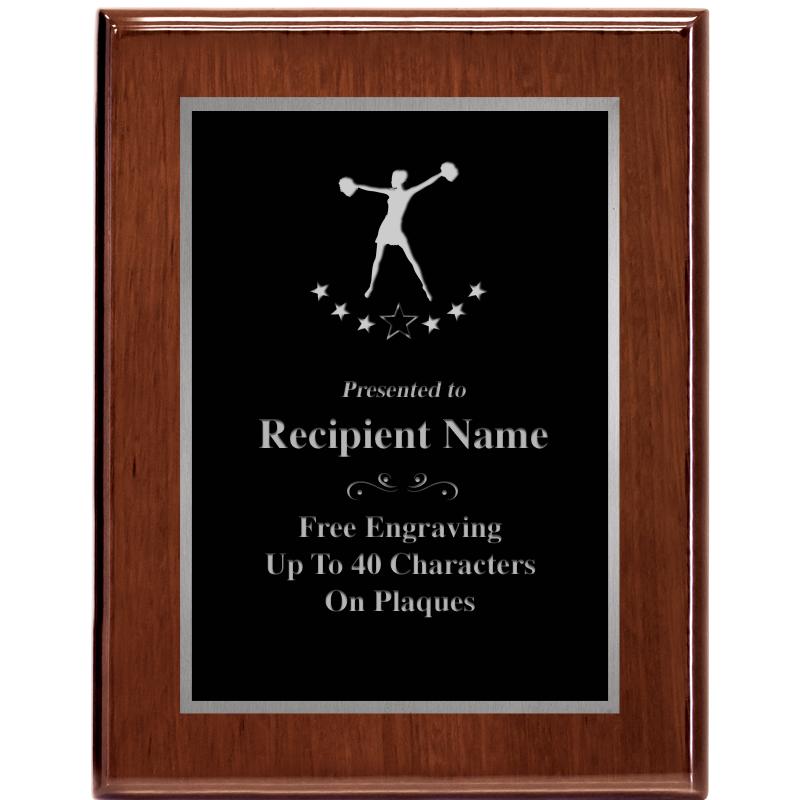 7X9 GLOSSED WALNUT PLAQUE SV