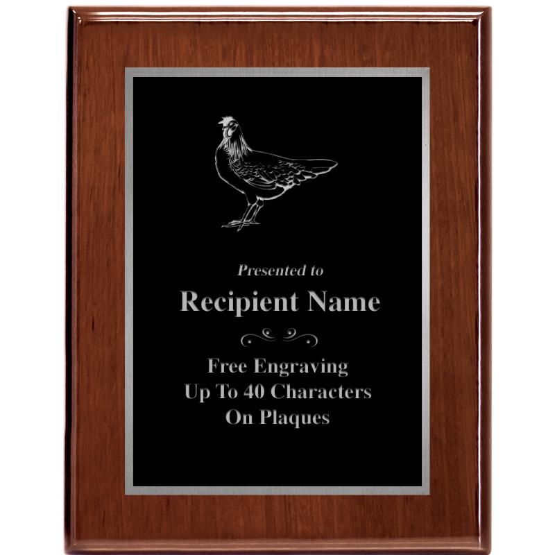 7X9 GLOSSED WALNUT PLAQUE SV