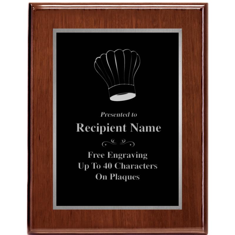 7X9 GLOSSED WALNUT PLAQUE SV