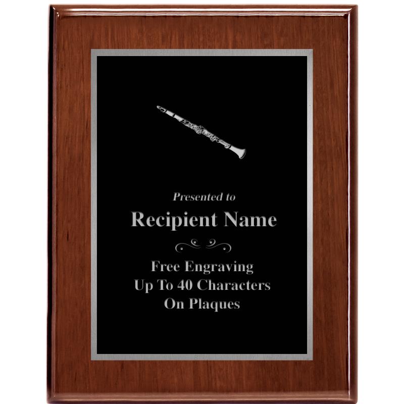 7X9 GLOSSED WALNUT PLAQUE SV