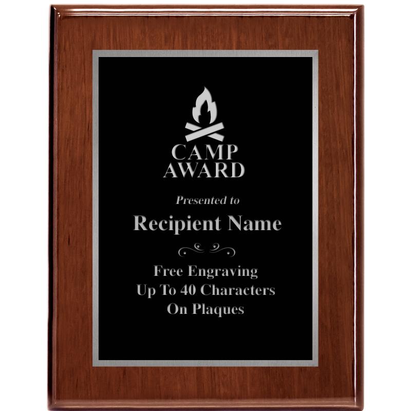 7X9 GLOSSED WALNUT PLAQUE SV