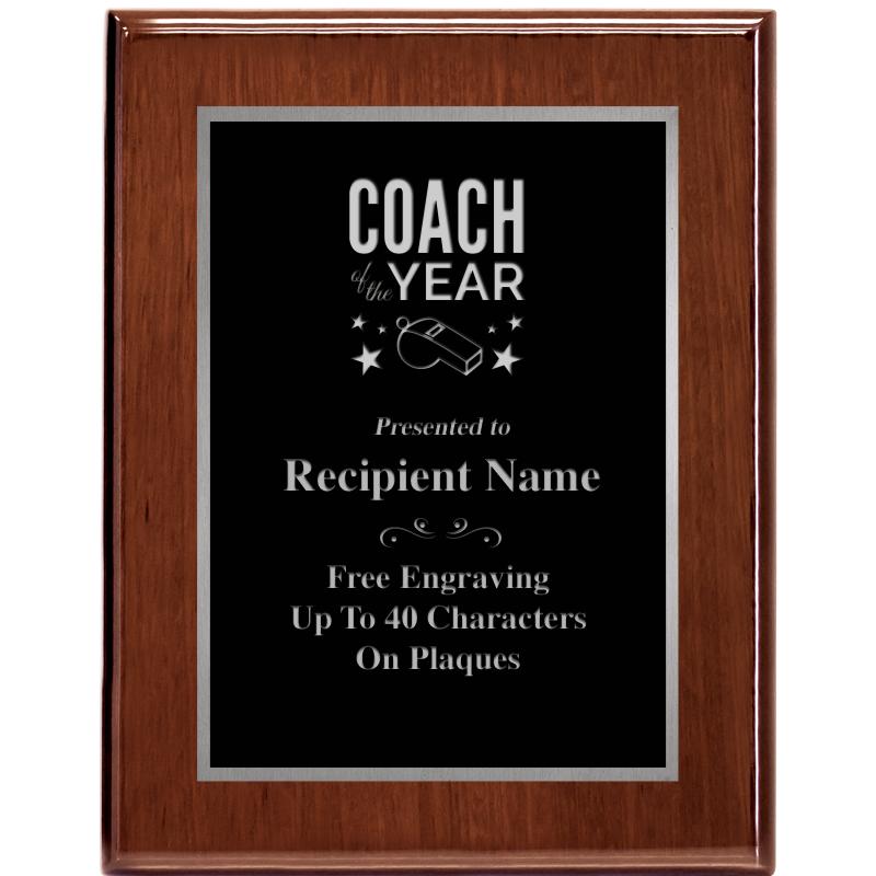 7X9 GLOSSED WALNUT PLAQUE SV