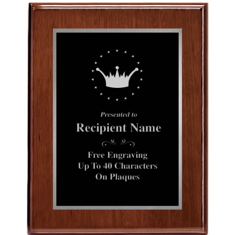 7X9 GLOSSED WALNUT PLAQUE SV