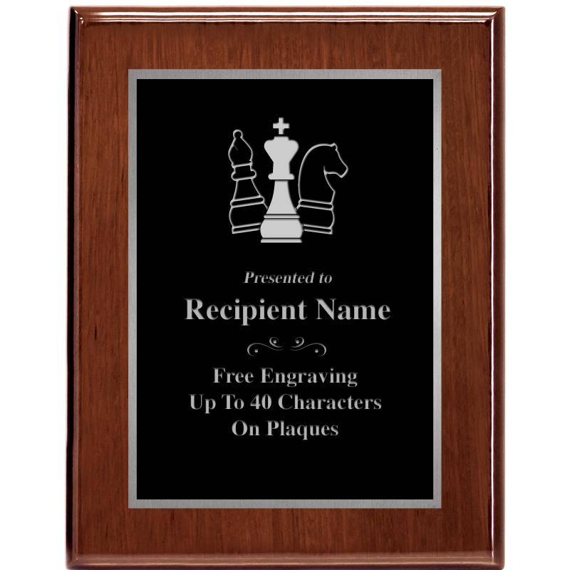 7X9 GLOSSED WALNUT PLAQUE SV