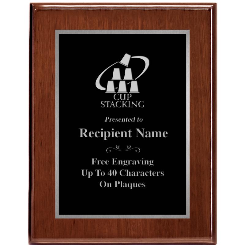 7X9 GLOSSED WALNUT PLAQUE SV