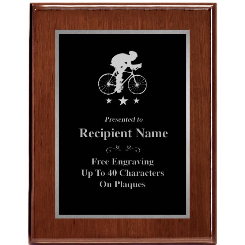 7X9 GLOSSED WALNUT PLAQUE SV