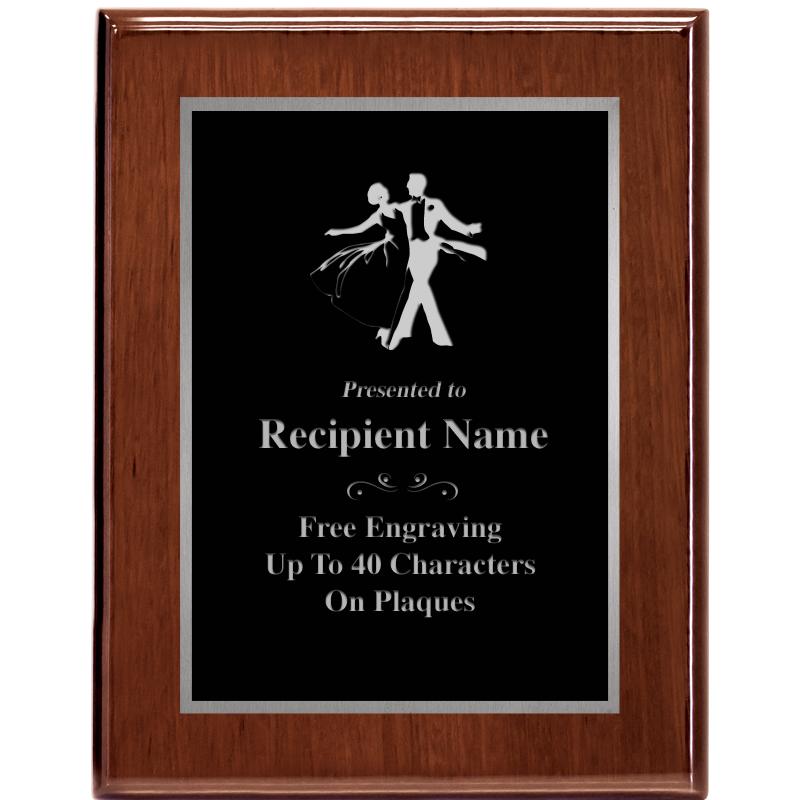 7X9 GLOSSED WALNUT PLAQUE SV