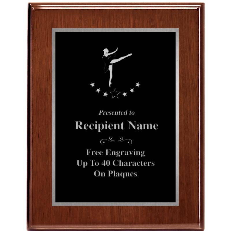 7X9 GLOSSED WALNUT PLAQUE SV