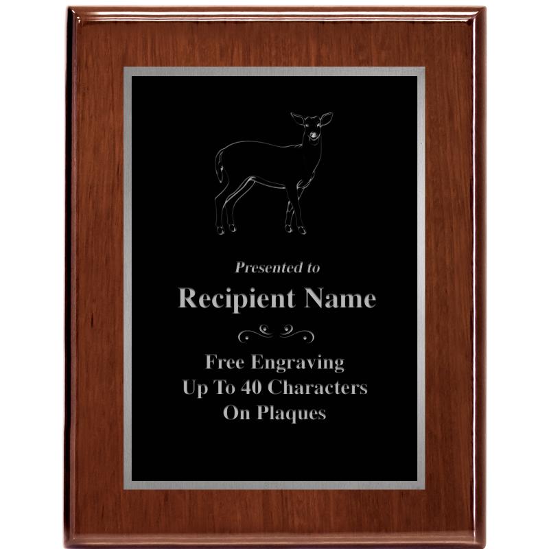 7X9 GLOSSED WALNUT PLAQUE SV