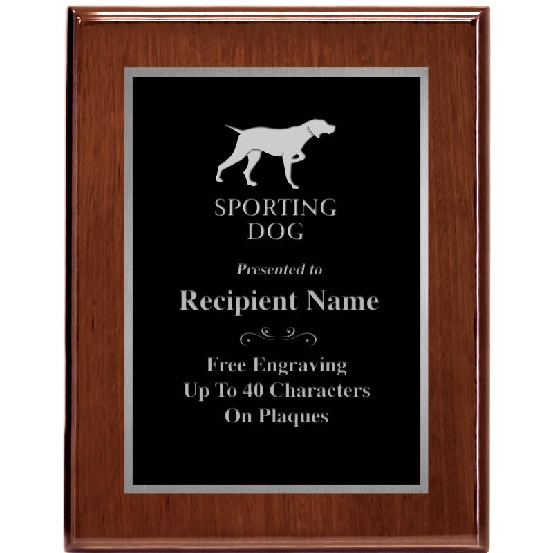 7X9 GLOSSED WALNUT PLAQUE SV