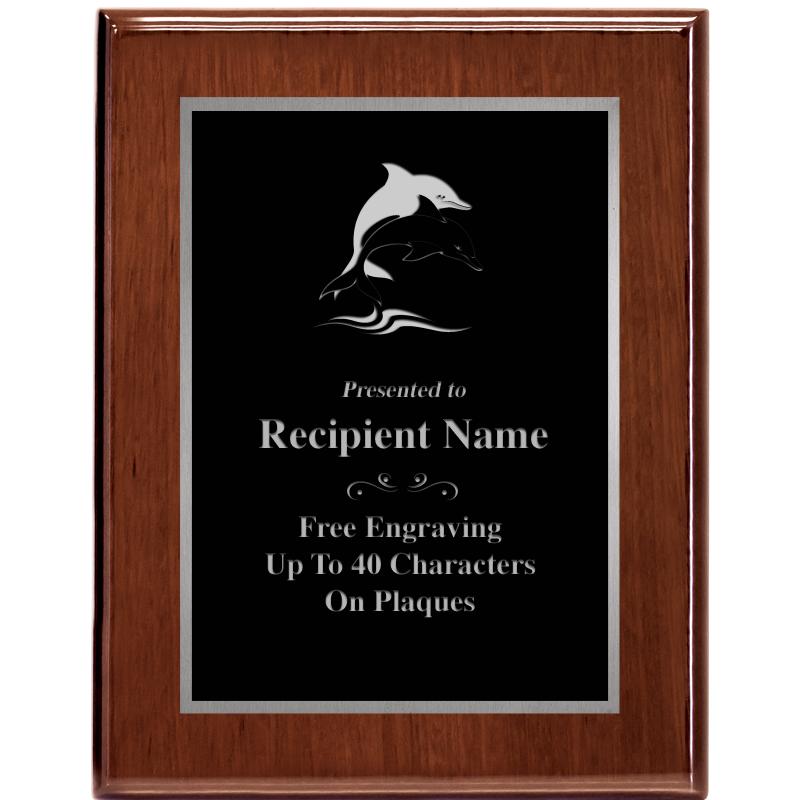 7X9 GLOSSED WALNUT PLAQUE SV
