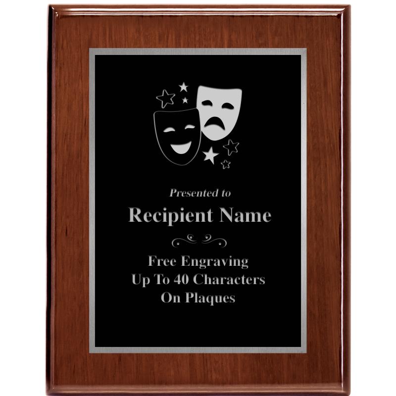 7X9 GLOSSED WALNUT PLAQUE SV
