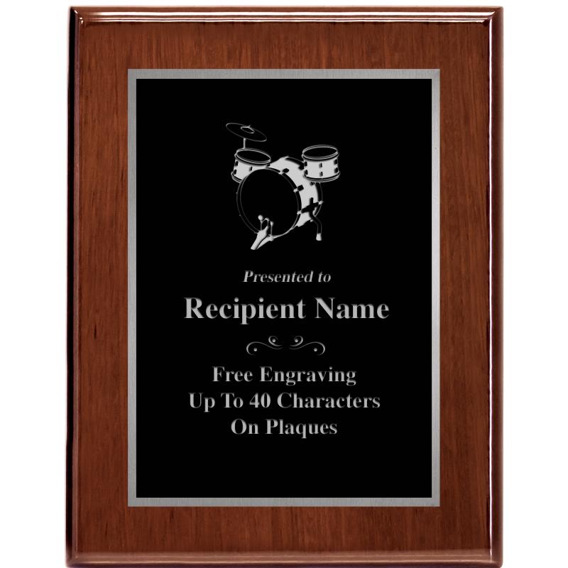 7X9 GLOSSED WALNUT PLAQUE SV