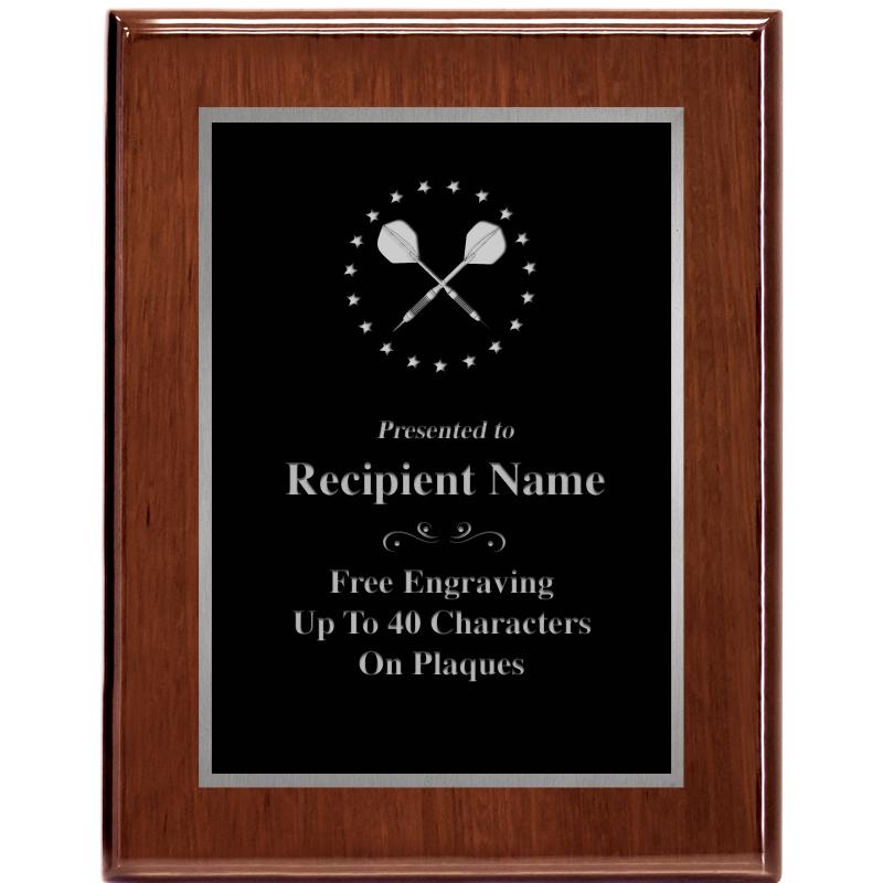 7X9 GLOSSED WALNUT PLAQUE SV