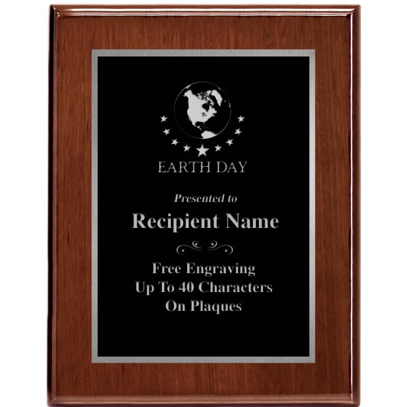 7X9 GLOSSED WALNUT PLAQUE SV