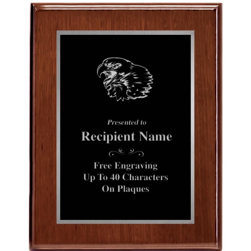 7X9 GLOSSED WALNUT PLAQUE SV