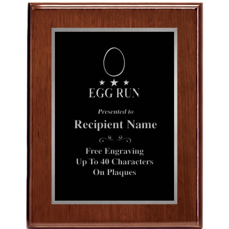 7X9 GLOSSED WALNUT PLAQUE SV