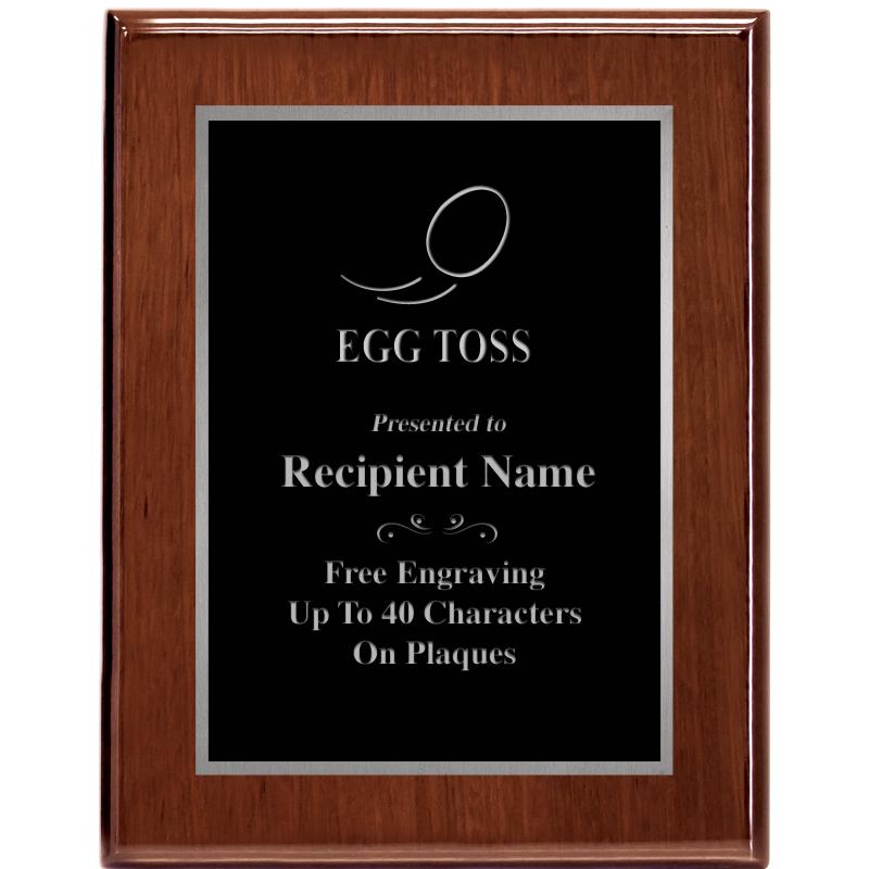 7X9 GLOSSED WALNUT PLAQUE SV