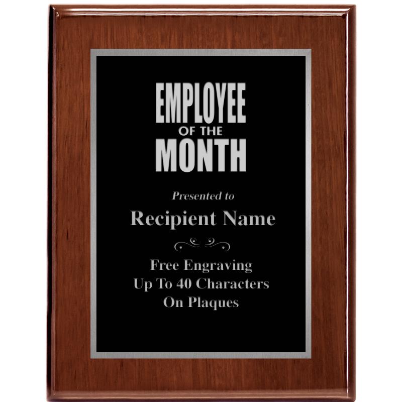 7X9 GLOSSED WALNUT PLAQUE SV