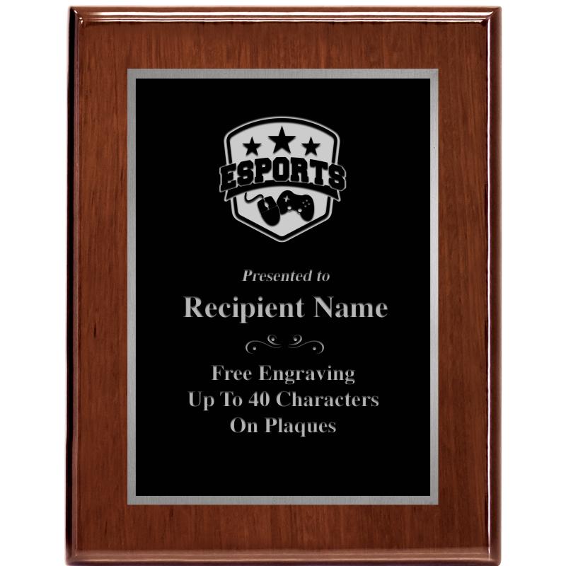 7X9 GLOSSED WALNUT PLAQUE SV
