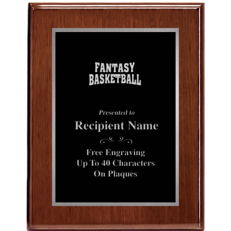 7X9 GLOSSED WALNUT PLAQUE SV