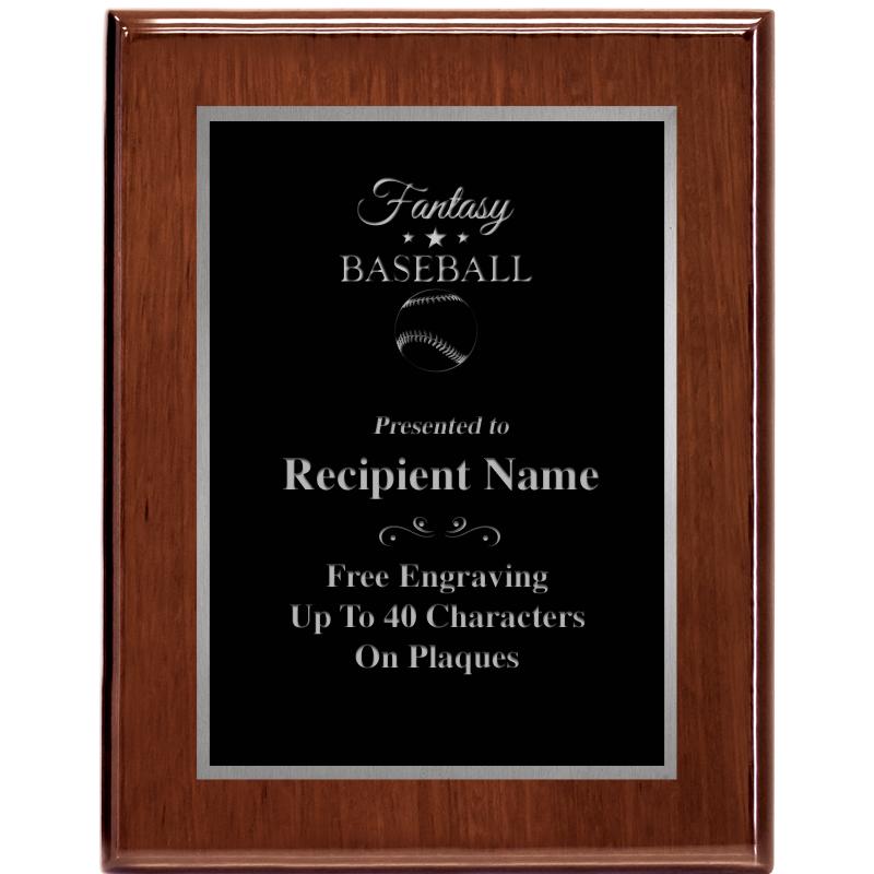 7X9 GLOSSED WALNUT PLAQUE SV