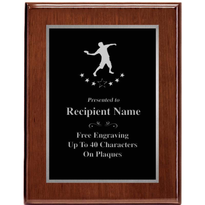 7X9 GLOSSED WALNUT PLAQUE SV