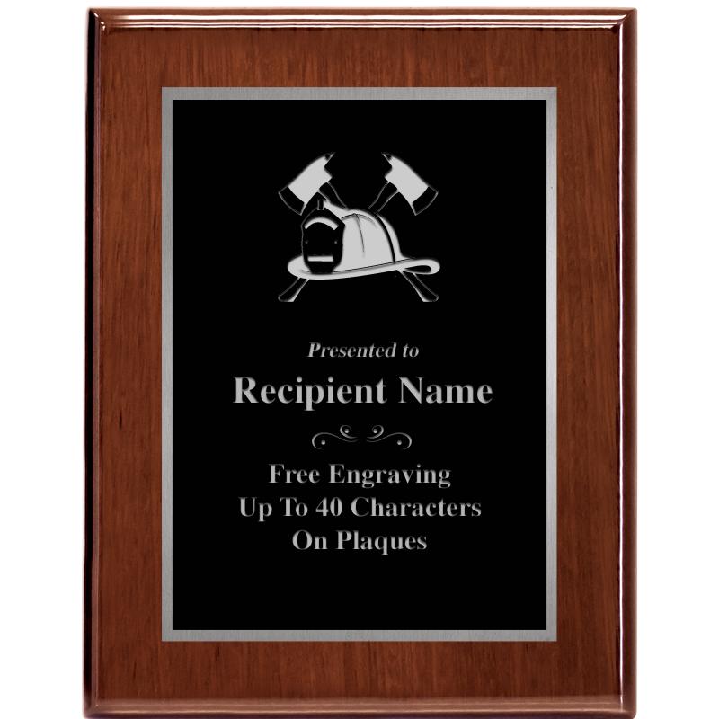 7X9 GLOSSED WALNUT PLAQUE SV