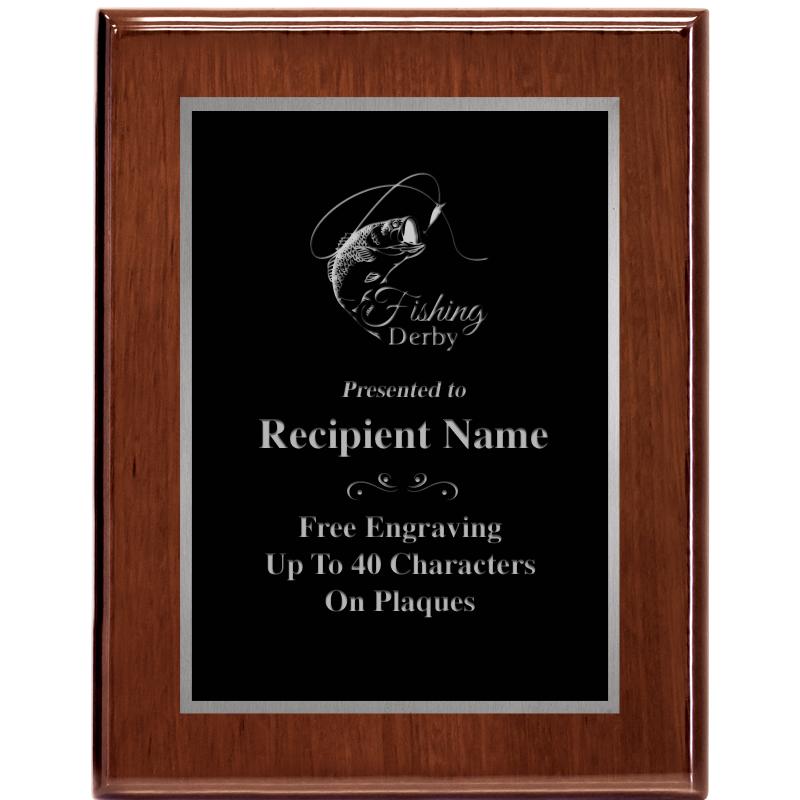 7X9 GLOSSED WALNUT PLAQUE SV