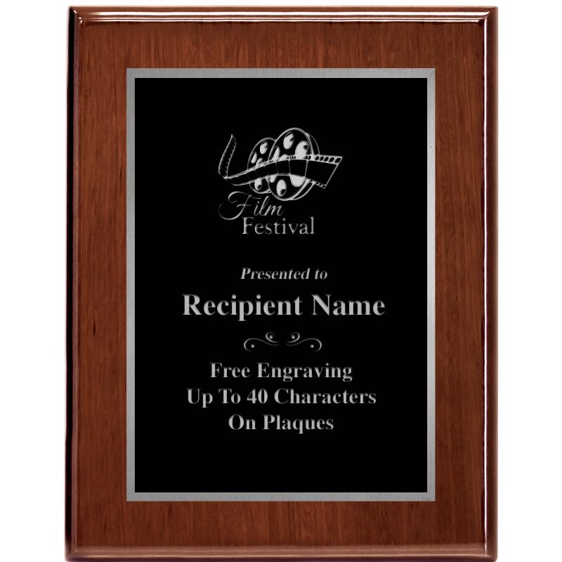 7X9 GLOSSED WALNUT PLAQUE SV