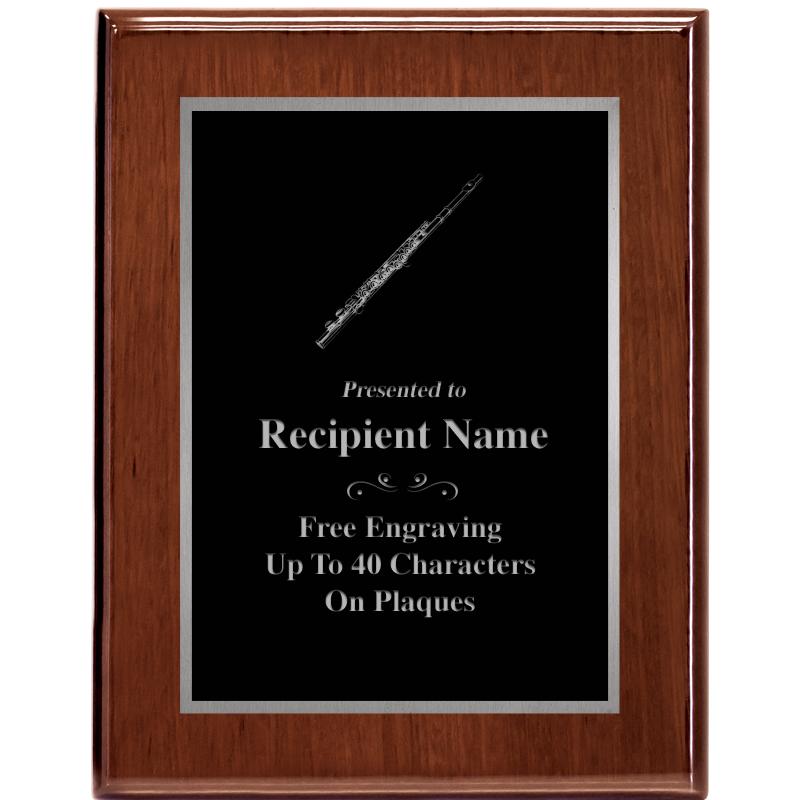 7X9 GLOSSED WALNUT PLAQUE SV